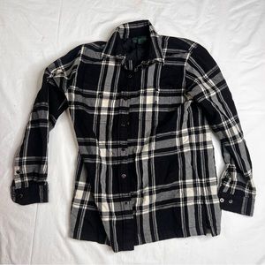 Lauren Ralph Lauren Women's 100% Wool Shirt Petite s Plaid Button Up L051222
